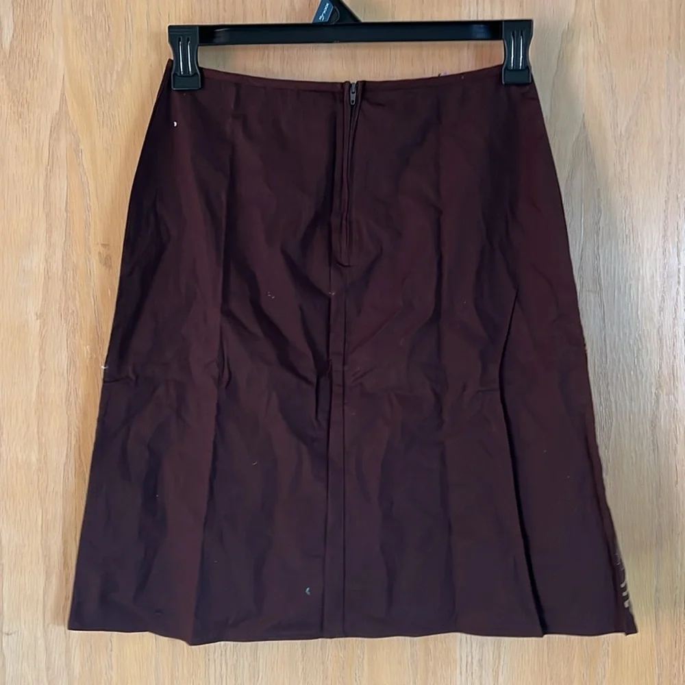 ✨ Brown A-Line Skirt with Gold Embroidery – Size XS - Picture 2 of 5